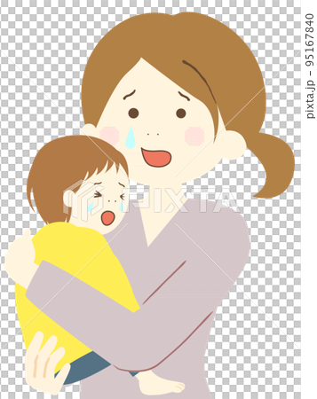 父母和孩子因為孩子生病而哭泣 95167840
