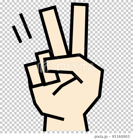 ハンドサイン_ストロング_薄色_チョキ 95168903