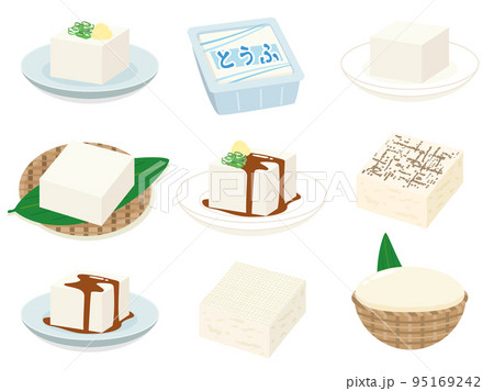 豆腐のイラストセット 豆腐のイラストセット 95169242