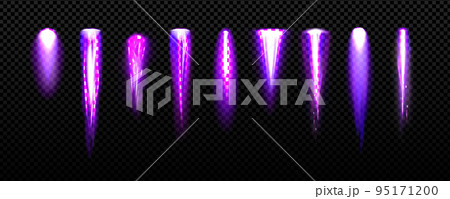 Jetpack light, purple fire flames of space rocket 95171200