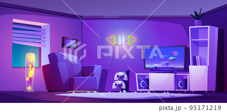 Game room interior, cartoon vector illustration Game room interior, cartoon vector illustration 95171219