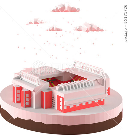 3D illustrator stadium. 3d rendering Low Polygon Geometry. Lowpoly Minimal Style Art. 95171726