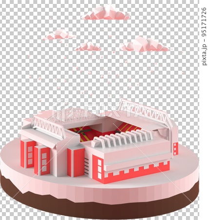 3D illustrator stadium. 3d rendering Low Polygon Geometry. Lowpoly Minimal Style Art. 95171726