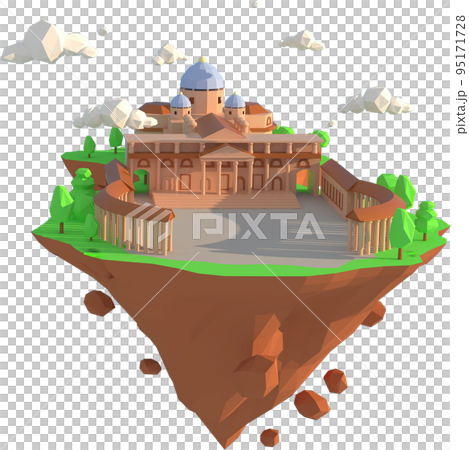 3D illustrator of Basilica Vatican, Rome , Italy. 3D rendering of a low polygon model 3D illustrator of Basilica Vatican, Rome , Italy. 3D rendering of a low polygon model 95171728