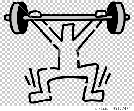 手繪火柴人舉重 95172425