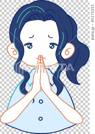 一個流淚的憂心忡忡的人的矢量圖解 一個流淚的憂心忡忡的人的矢量圖解 95173353