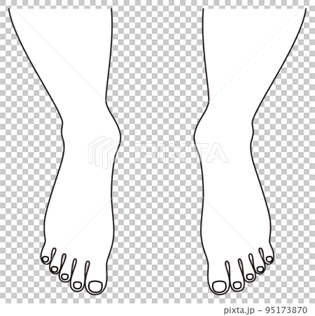 Feet of a beautiful barefoot man's toes illustration vector 95173870