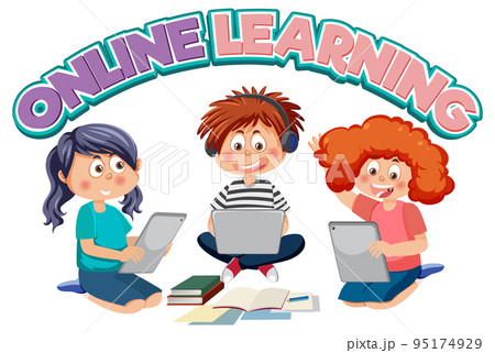 Online learning word with kidsのイラスト素材 [95174929] - PIXTA