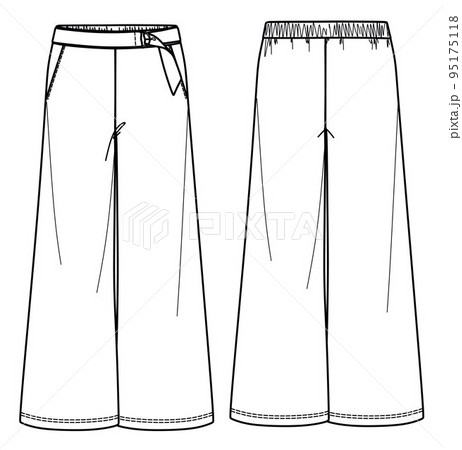 Pants fashion flat sketch template Fashion flat sketch template  CanStock
