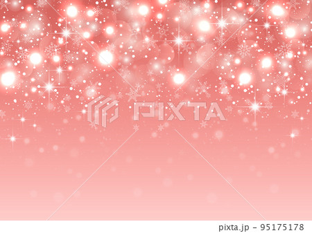 クリスマス イルミネーションの背景　フレーム　ピンク系赤色 95175178