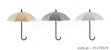 Three open umbrellas isolated on white with clipping path Three open umbrellas isolated on white with clipping path 95176029