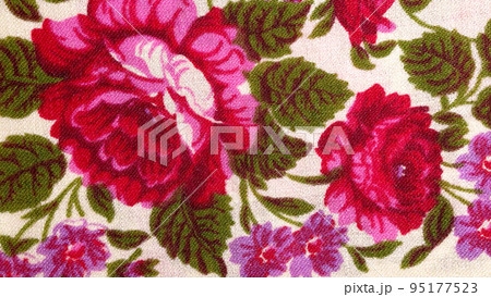 Colorful ukrainian headscarves close-up design details. Flowers, floral, ancient traditional Colorful ukrainian headscarves close-up design details. Flowers, floral, ancient traditional 95177523