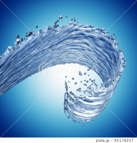 blue water splash isolated on blue background 95178357