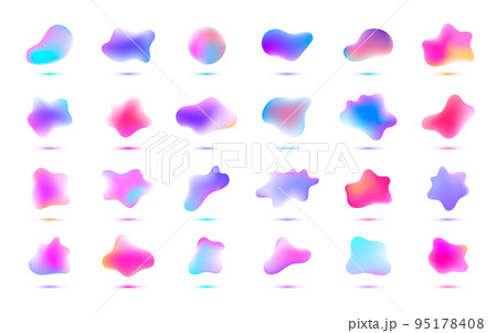 Vector 3d gradient spots set, liquid shapes isolated. Abstract elements for trendy vibrant color design. Use for logos, tags, labels, background. Fluid blots, wavy drops, flowing elements Vector 3d gradient spots set, liquid shapes isolated. Abstract elements for trendy vibrant color design. Use for logos, tags, labels, background. Fluid blots, wavy drops, flowing elements 95178408