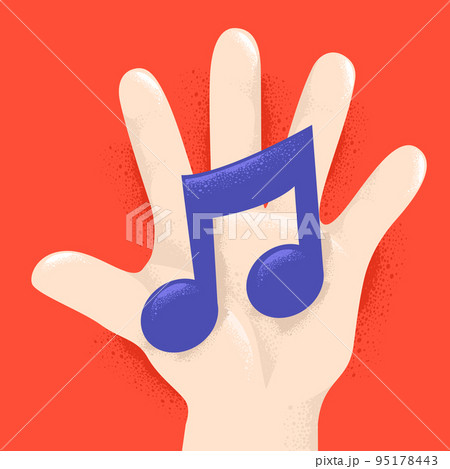 Hand Kid Music Note Illustration 95178443