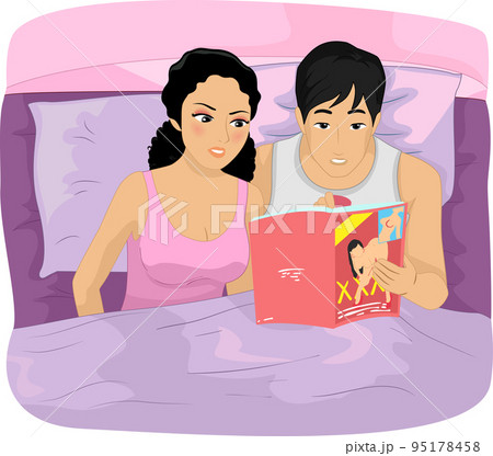 450px x 416px - Couple Bed See Porn Magazine Illustration - Stock Illustration [95178458] -  PIXTA