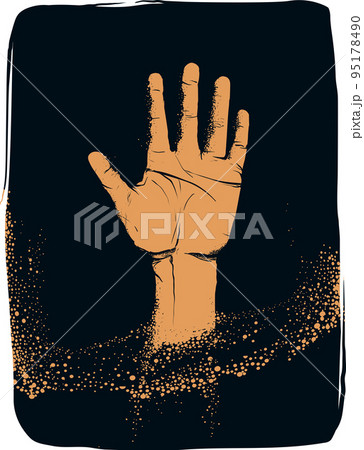 Hand Raise Ask Help Illustration 95178490