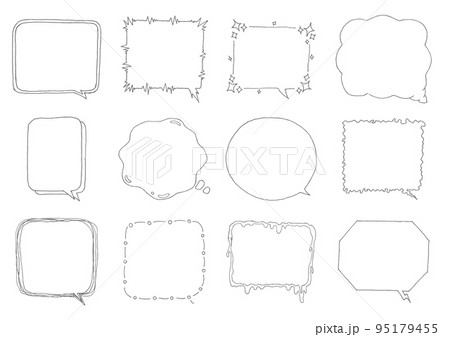 手描きでシンプルなフレームセット 手描きでシンプルなフレームセット 95179455