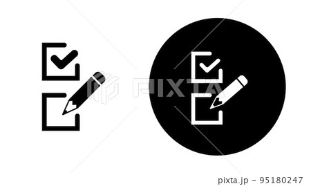 Survey icon set in flat style Questionnaire symbol Survey icon set in flat style Questionnaire symbol 95180247