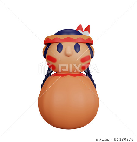 3d rendering native woman thanksgiving icon 95180876