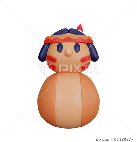 3d rendering native man thanksgiving icon 95180877