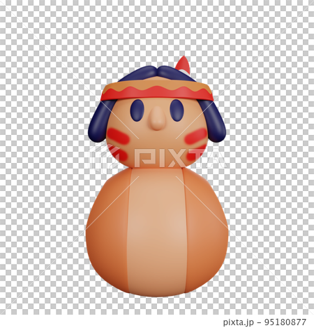 3d rendering native man thanksgiving icon 95180877