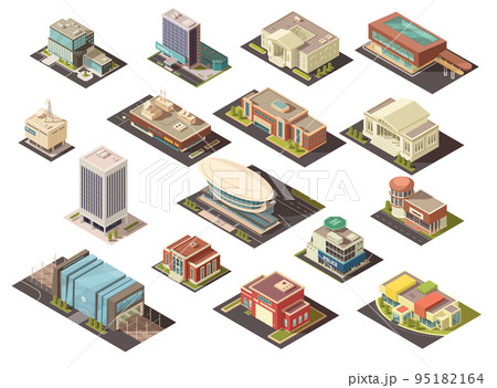 Government Building Isometric Set 95182164