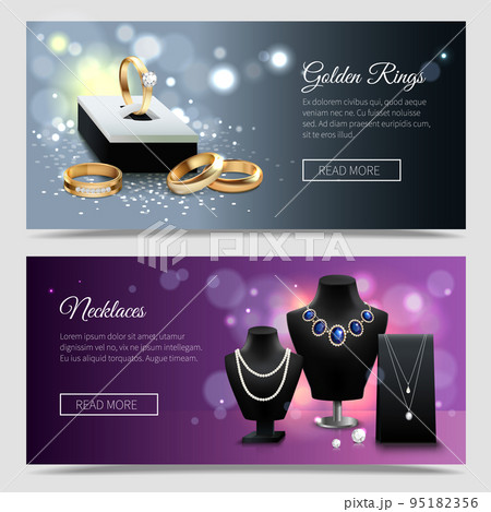 Jewelry Realistic Banners 95182356