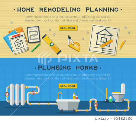 Home Repair 2 Flat Banners Set 95182530