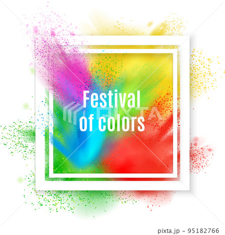 Holi Paint Frame Background 95182766