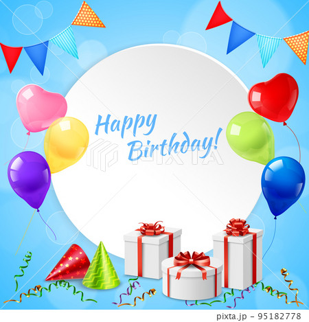 Happy Birthday Frame Realistic Happy Birthday Frame Realistic 95182778