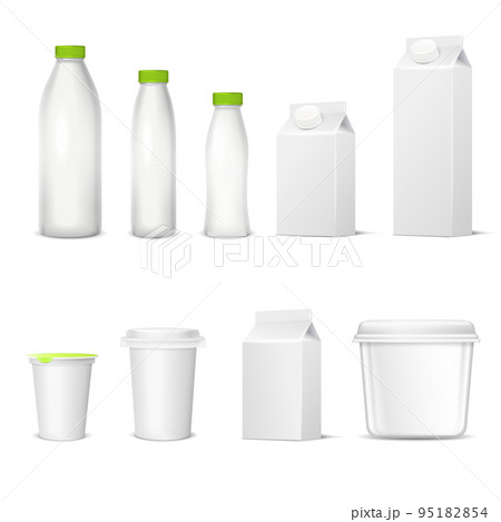 Dairy Packaging Realistic Set Dairy Packaging Realistic Set 95182854