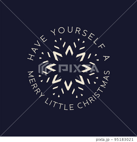 Merry Christmas lettering design on dark background. Holidays quote - Have have yourself a merry little christmas. Stock xmas typography and calligraphy arts for t-shirt printing 95183021