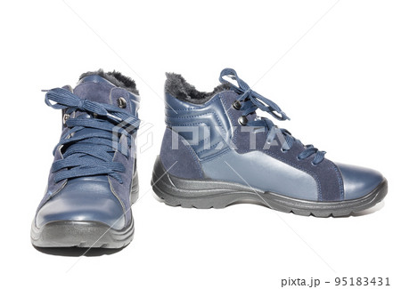 winter boots on a white background winter boots on a white background 95183431
