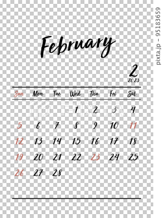 February 2023_Retro Calendar_Vertical February 2023_Retro Calendar_Vertical 95183659