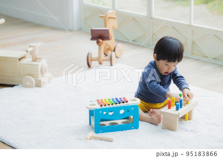 おもちゃで遊ぶ男の子 95183866
