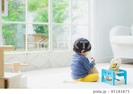 おもちゃで遊ぶ男の子 おもちゃで遊ぶ男の子 95183875