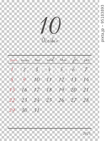 2023_October_fashionable calendar_vertical 95183893