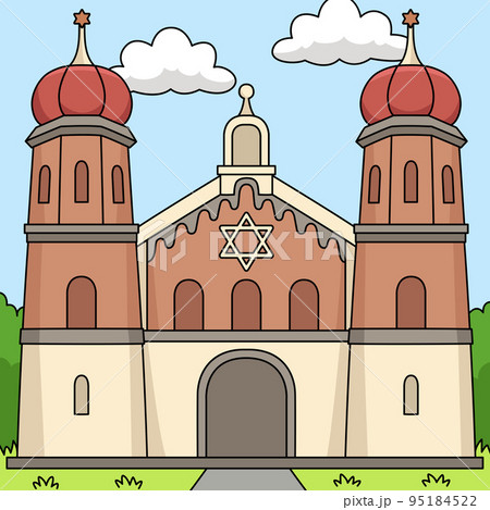 Hanukkah Jewish Church Colored Cartoon Hanukkah Jewish Church Colored Cartoon 95184522