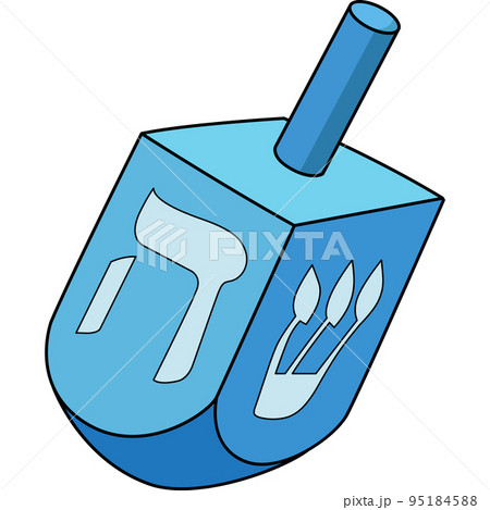 Hanukkah Dreidel Cartoon Colored Clipart  95184588