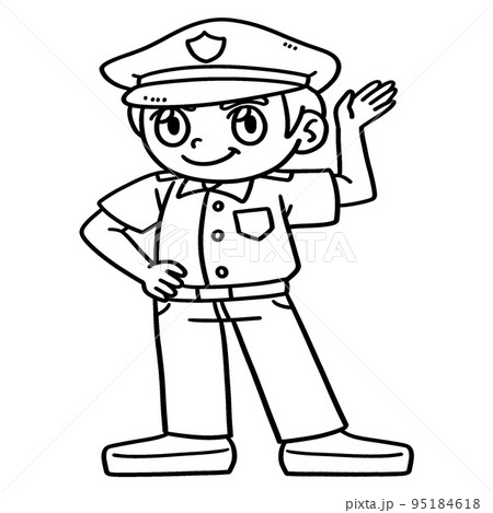 Police Station Isolated Coloring Page for Kids Stock Vector - Illustration  of deputy, detective: 274346444