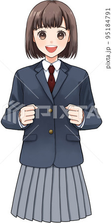 口を開けて笑う女子学生のイラスト素材 [95184791] - PIXTA