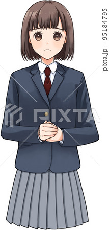 悲しげな女子学生 95184795