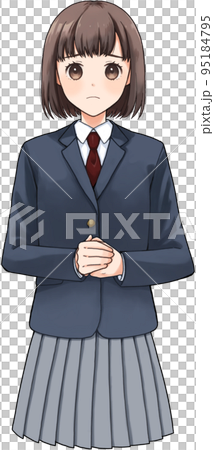 悲しげな女子学生 95184795