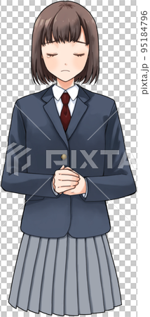 涙を浮かべる女子学生 95184796