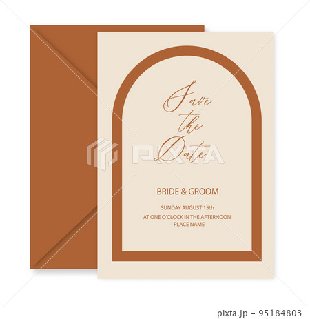 Luxury arch wedding invitation card background. Abstract art background vector design for wedding and vip cover template. 95184803