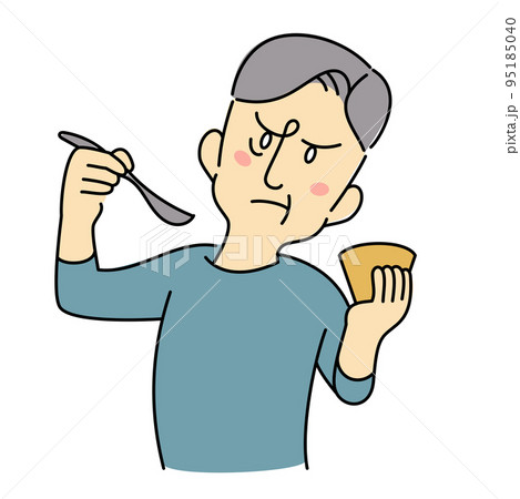 味覚障害になる高齢の男性 95185040