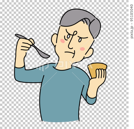 味覚障害になる高齢の男性 95185040