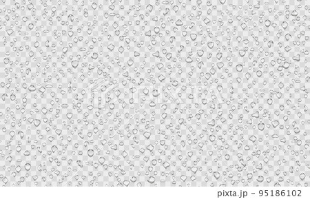 Realistic water drop transparent pattern on light background 95186102