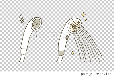 Illustration of changing the beauty shower head 95187152